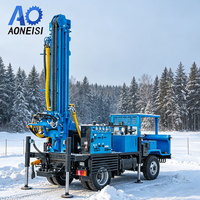 Foreuse hydraulique rotative montée sur camion, durable, pour puits d'eau, profondeur 260m, capacité 4.95T, vitesse 50km/h, pour forage de roches dures