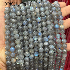Cuentas de Labradorita Natural Gris al por Mayor, 4mm 6mm 8mm 10mm 12mm, Cuentas Redondas Sueltas de Labradorita Natural con Destello Azul para Pulseras DIY - Product Image 6
