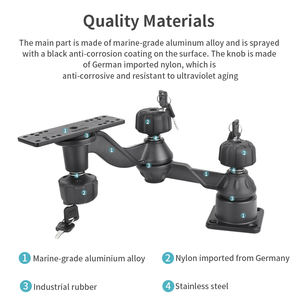 Vinmounts ตัวยึดจับปลาอลูมิเนียมทั้งหมดพร้อมล็อคเสริมแขนสำหรับเครื่องหาปลาขนาดใหญ่7ถึง16นิ้ว - Product Image 3