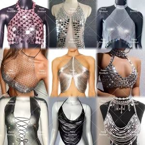 Peeqi Sexy Summer Sleeveless Halter <strong>Tops</strong> for Women Irregular <strong>Sequined</strong> Beach Bikini Bra <strong>Tops</strong> Women Nightclub Backless <strong>tank</strong> <strong>Tops</strong> - Product Image 1