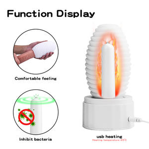 Mannelijke Masturbatie Speelgoed Realistische Getextureerde Cup Met Verwarmingsstaaf Herbruikbare Siliconen Pocket Pussy <span class=keywords><strong>Warming</strong></span> Mannelijke <span class=keywords><strong>Masturbator</strong></span> Voor Man - Product Image 3