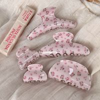 Pinces à cheveux personnalisées avec logo, imprimé floral rose doux, nouvelles pinces à cheveux élégantes en forme de griffe de requin, accessoires pour cheveux d'été pour filles