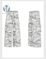 Jeans amples vintage camouflage pour hommes, coupe épée, vente en gros, directement de l'usine