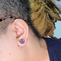 Evorte Nouveaux bouchons d'oreille en verre violet chaud Tunnels évasés simples avec joint torique noir Bouchons d'étirement Expander Body Piercing Jewelry
