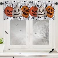 Rideaux de fenêtre d'Halloween effrayants avec imprimé fantôme mignon et citrouille Jack O'Lantern, pour cuisine, personnalisables