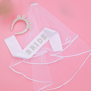 <span class=keywords><strong>Serre</strong></span>-tête de mariée en métal avec inscription BRIDE pour fête de <span class=keywords><strong>mariage</strong></span>, ensemble BRIDE - Product Image 3