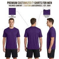 T-shirt pour homme à manches courtes, violet, col rond, coupe classique, jersey tricoté décontracté, design uni, séchage rapide, t-shirt pour homme, marque privée