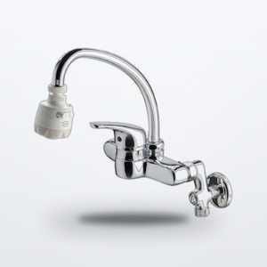 Robinet de cuisine mural moderne en laiton chromé avec douchette, garantie de qualité - Product Image 2
