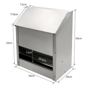 Mangiatoie per Polli in Acciaio Inox Mangiatoia per Pollame Impermeabile Mangiatoia Sospesa per Pollame con Coperchio - Product Image 5