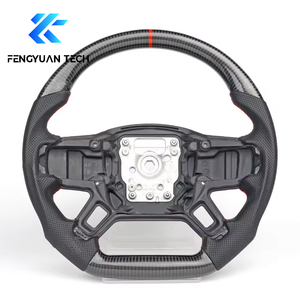 Volant en fibre de carbone forgé à fond plat personnalisé pour Land Rover Discovery 5 Defender 36 2016 2017 2018 2019 2020 2021 <span class=keywords><strong>2022</strong></span> - Product Image 4