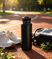 Bouteille d'eau sport en acier inoxydable à double paroi isolée sous vide, écologique, 1000 ml (32 oz), couleur personnalisée, logo, maintien thermique 12-24h