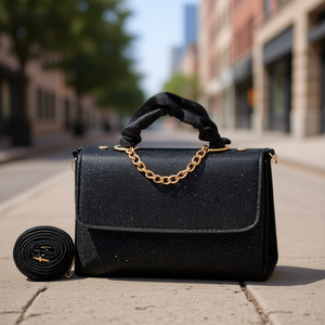 Bolso Bandolera Negro Brillante para Mujer, Marca Fana, Cierre de Cremallera, Elegante y Moderno, para Todas las Temporadas - Product Image 2