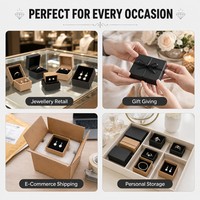 Boîte cadeau pour bijoux en papier kraft noir mat avec insert en mousse 5x5 5x8 7x9 9x9 22x5cm pour bague, boucles d'oreilles, collier, bracelet OEM