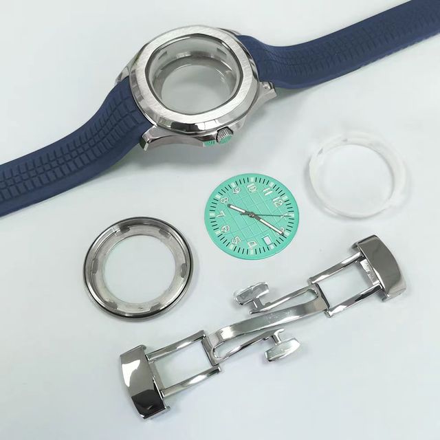 42MM Watch Case+Strap+Dial+pointer Stainless Steel Bracelet Cover case Sapphire Glass Fit for NH35/NH36/4R/7S Movement Wristband