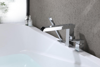 Robinet de baignoire en laiton, mitigeur de baignoire romain avec bec rotatif, ensemble de douche à main extractible, robinet cascade