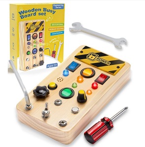 Nuevo juego sensorial <span class=keywords><strong>para</strong></span> <span class=keywords><strong>niños</strong></span>, simulación <span class=keywords><strong>de</strong></span> Educación Temprana, interruptor electrónico, entrenamiento, luz Led, tablero ocupado <span class=keywords><strong>de</strong></span> madera, juguetes Montessori - Product Image 4