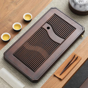 Bandeja de Té de Bambú Retro Color Nogal con Capacidad para Almacenar Agua, Estilo Chino Sencillo, Rectangular, para Uso Doméstico - Product Image 6