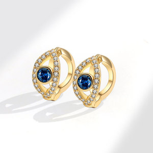 Nuovi stili, nuove tendenze, squisita personalità geometrica di alta qualità, zircone blu cubico, occhi diabolici, orecchini opachi INS - Product Image 3