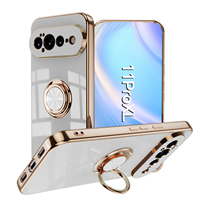 Étui de luxe plaqué avec anneau magnétique pour Google Pixel 11 10 9 Pro XL 8 7 Pro 10A 9A 8 7A, support métallique antichoc