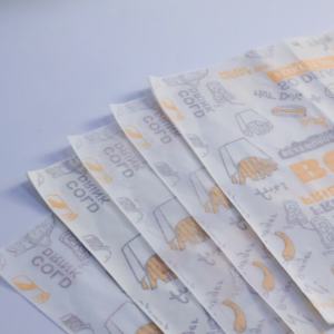 กระดาษห่อเบอร์เกอร์ขนาด18X18X18แว๊กซ์สำหรับร้านอาหารพิมพ์โลโก้ได้ตามต้องการ - Product Image 6