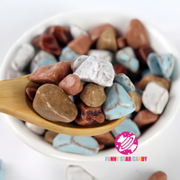 Bulk Chocolate Stone Rock Candy Wholesale Kids Snack Mixed Color Sweet Crispy Sugar Coated Chewy Milk Candy