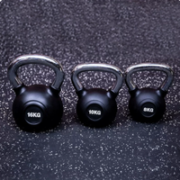 Kettlebell en acier massif recouvert de caoutchouc, équipement de fitness pour la maison et la salle de sport pour l'entraînement de la force des hanches