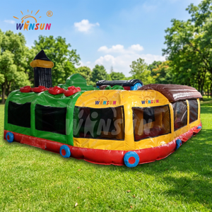 Château gonflable personnalisé WINSUN en PVC, design locomotive, ignifuge et sans plomb, pour aire de jeux extérieure, fête d'enfants, location commerciale - Product Image 1