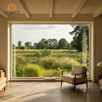 Fenêtres en aluminium à double vitrage sur mesure, résistantes aux ouragans, avec grande fenêtre panoramique et vitrage fixe