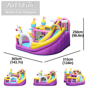 Easy-to-install Children's Oxford Fabric Inflatable <strong>Toy</strong> Small Bounce House Inflatable Castle with a Slide, Suitable for Families - Product Image 3