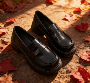 รองเท้าโลฟเฟอร์หัวมนพื้นหนา - Product Image 3