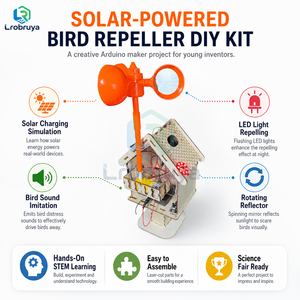 Kit <span class=keywords><strong>de</strong></span> Repelente <span class=keywords><strong>de</strong></span> Aves con Energía Solar para <span class=keywords><strong>Arduino</strong></span>, Proyecto STEM con Reflector Giratorio, LED y <span class=keywords><strong>Simulación</strong></span> <span class=keywords><strong>de</strong></span> Sonido LT-YZ0151 - Product Image 2
