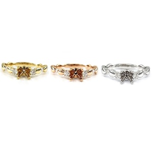 Bague de fiançailles et de mariage semi-montée en or jaune massif 18 carats de haute qualité, avec diamants naturels taille brillant classique, de qualité supérieure et spécialisée. - Product Image 4