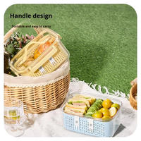 ANYA Nouveaux Contenants en Plastique Personnalisables avec Logo pour Fruits et Légumes, Boîtes de Rangement Hermétiques pour Fruits Rouges avec Panier Égouttoir, Direct Usine