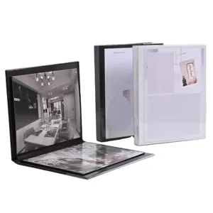 Stokta siyah ve beyaz klasik fotoğraf albümü karton ile PVC kapak 8x10 inç aile için yedek kapak albümleri olabilir