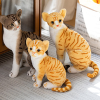 Simulation de taille moyenne animal en peluche chat doux réaliste réaliste assis mignon animaux en peluche jouet pour chat