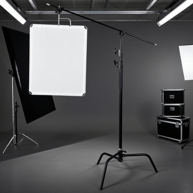 Professional 320cm All-Metal C-Stand System Heavy-Duty Magic Arm with Multi-Angle Adaptor for Studio Lighting Tripod