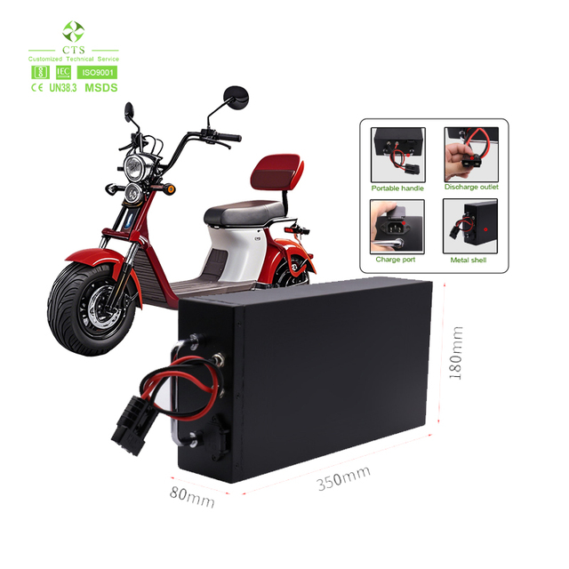 High Quality Citycoco Batteries 1000w Lithium Ion 60v 72v 20ah 30ah 40ah Li Akku Electric Scooter Battery Pack