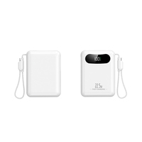 Chargeur portable RK318 20000mAh 22.5W à charge rapide avec câbles Type-C et L intégrés, affichage LED, batterie externe, logo personnalisé OEM