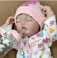 Boneka Bayi Reborn Realistis 20 Inch 50cm Y-Z029, Vinyl Lembut, Dilukis Tangan, Anggota Badan Dapat Digerakkan, Bayi Perempuan Baru Lahir, Dapat Dicuci, Hadiah Botol Susu