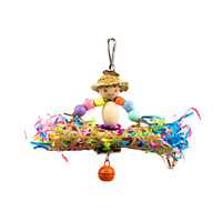 Durable Oiseaux Jouet Rotin Perroquets Pigeons Drôle anneau cloche Jouet Fantaisie papier Suspendus Oiseaux Jouets