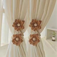 Attaches de rideaux floraux faits à la main avec détails en perles et strass, accessoires de décoration de fenêtre modernes pour la maison et la chambre, vente en gros