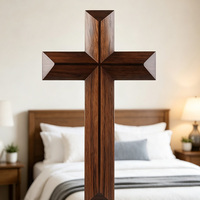 Croix murale en noyer noir, décoration murale en bois, croix suspendue, idéale pour la maison, le bureau, cadeau religieux