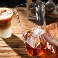Gobelet en verre à large ouverture, style nordique, transparent, pour café glacé, thé au lait, boissons froides, logo personnalisé, vente en gros
