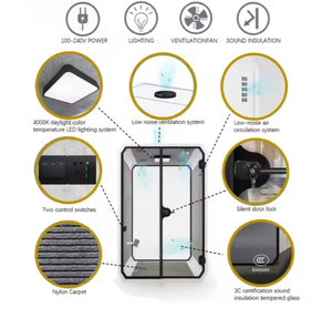 Cabina de oficina privada insonorizada, módulo Pod para cabina de teléfono móvil, caja de teléfono móvil, <span class=keywords><strong>chat</strong></span> para dos personas con sistema de ventilación - Product Image 3