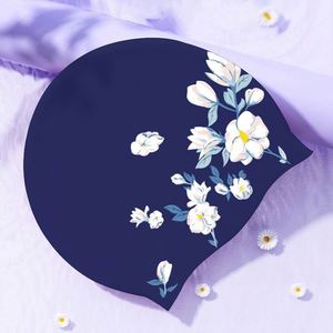 Eco-Friendly Customized Logo Silicone Swim Cap Fashion Print Durable Non-Slip Waterproof Pouch Classical <b>Bath</b> Toilet Supplies - Product Image 2