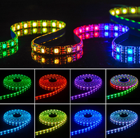 WS2812B Bande LED RVB en forme de S polychrome 5V 5050 Smart Pixel Strip Light Neon Sign PVC 10mm Individuellement Adressable