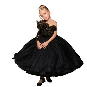 ML030 <span class=keywords><strong>Abito</strong></span> <span class=keywords><strong>Midi</strong></span> Monospalla Antistatico in Pizzo Floreale da Principessa per Bambina, Damigella d'Onore e Piccola Hostess Rosa - Product Image 1