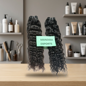 Extensiones de cabello humano virgen indio ondulado color negro natural alineado cutícula 100% al por mayor cabello humano virgen crudo Temple - Product Image 1