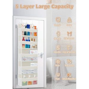 Over The Door Storage Organizer 15 Pockets <b>Hook</b> Type Portable For Nursery Bathroom Bedroom - Product Image 5