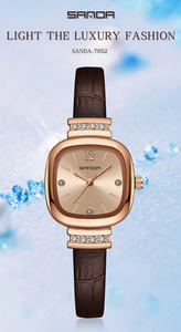 Reloj Sanda 7052 de Lujo para Mujer, Material de Cuero, Reloj de Pulsera de Moda, Reloj de Cuarzo para Mujer, Reloj de Vestir para Chica, Relogio Feminino - Product Image 2